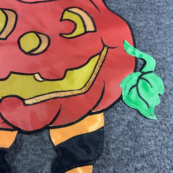 Vintage 14” FLAG Hanging Yard Decor Jack-O-Lantern NYLON Halloween Pumpkin MAN - Picture 6 of 8